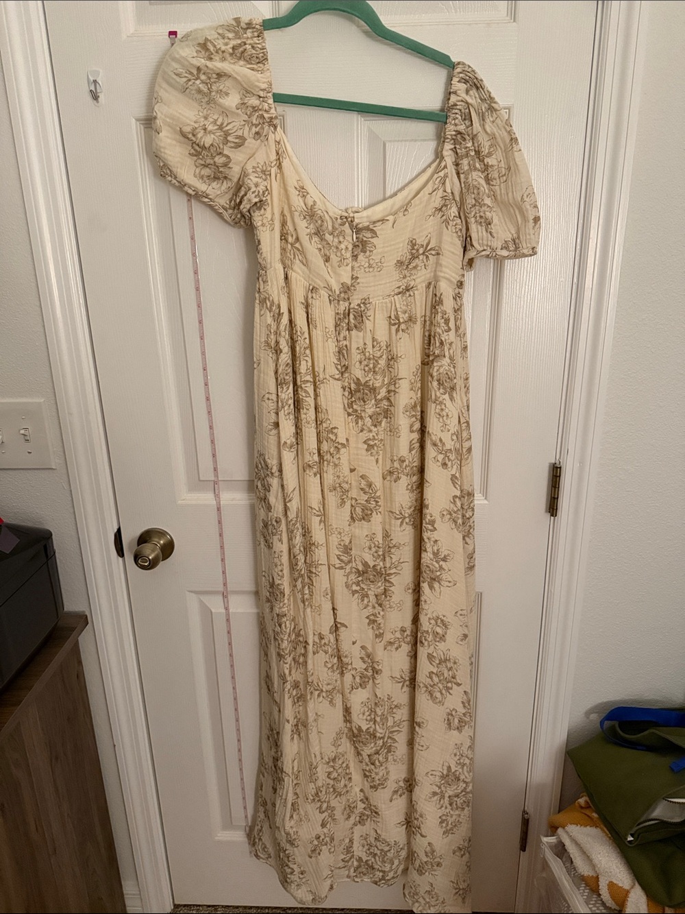 Worth Collective Haven Tie-Front Maxi Dress in Taupe/Brown Floral - Picture 5 of 5